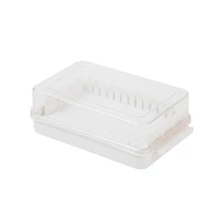 kitchen butter dish box holder tray with lid and knife cheese board server crisper transparent plastic storage container