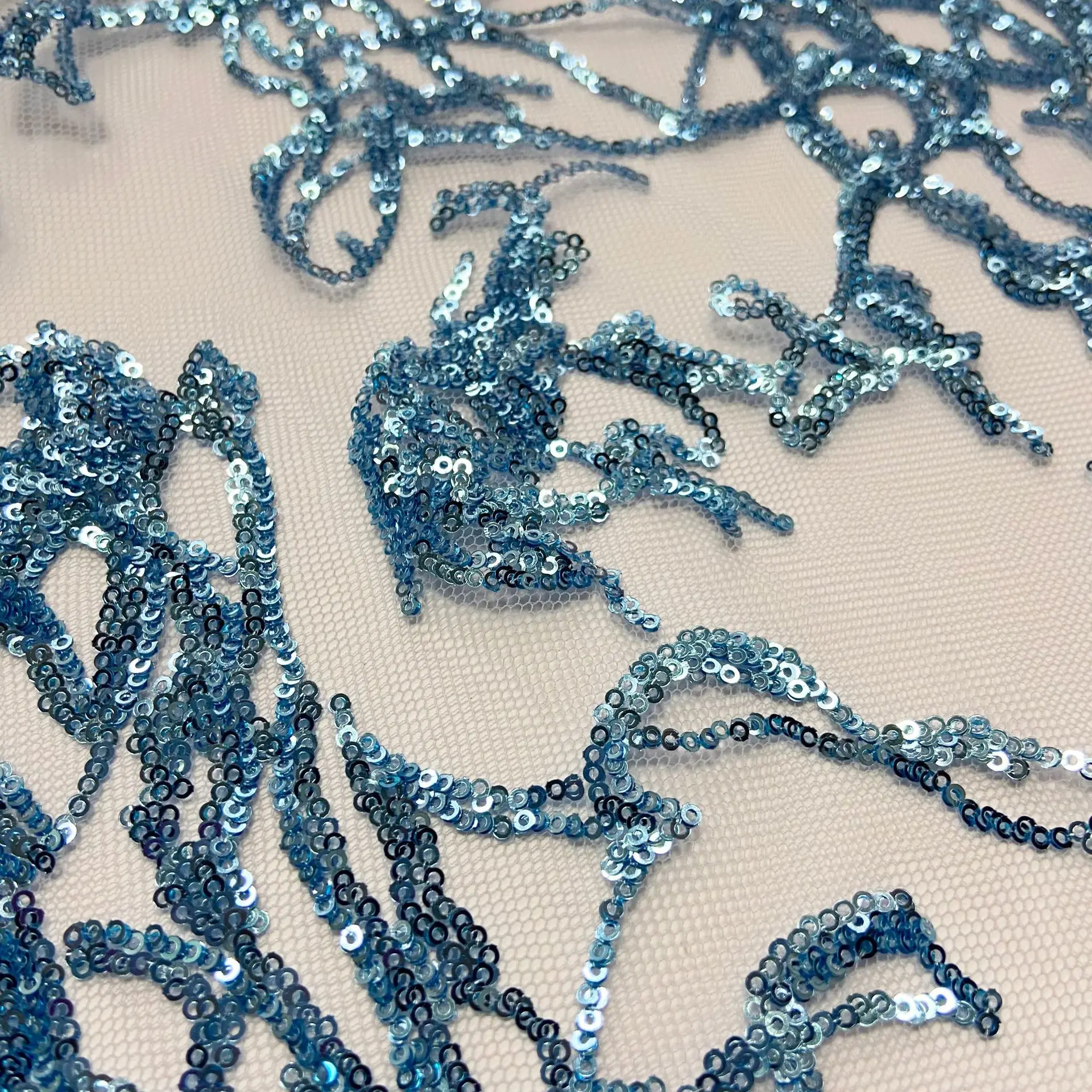 Африканское кружевное свадебное платье, блестящая ламинированная клетчатая Блестящая декоративная юбка 2 мм, синяя ультраплотная ткань с бусинами ручной работы «сделай сам»