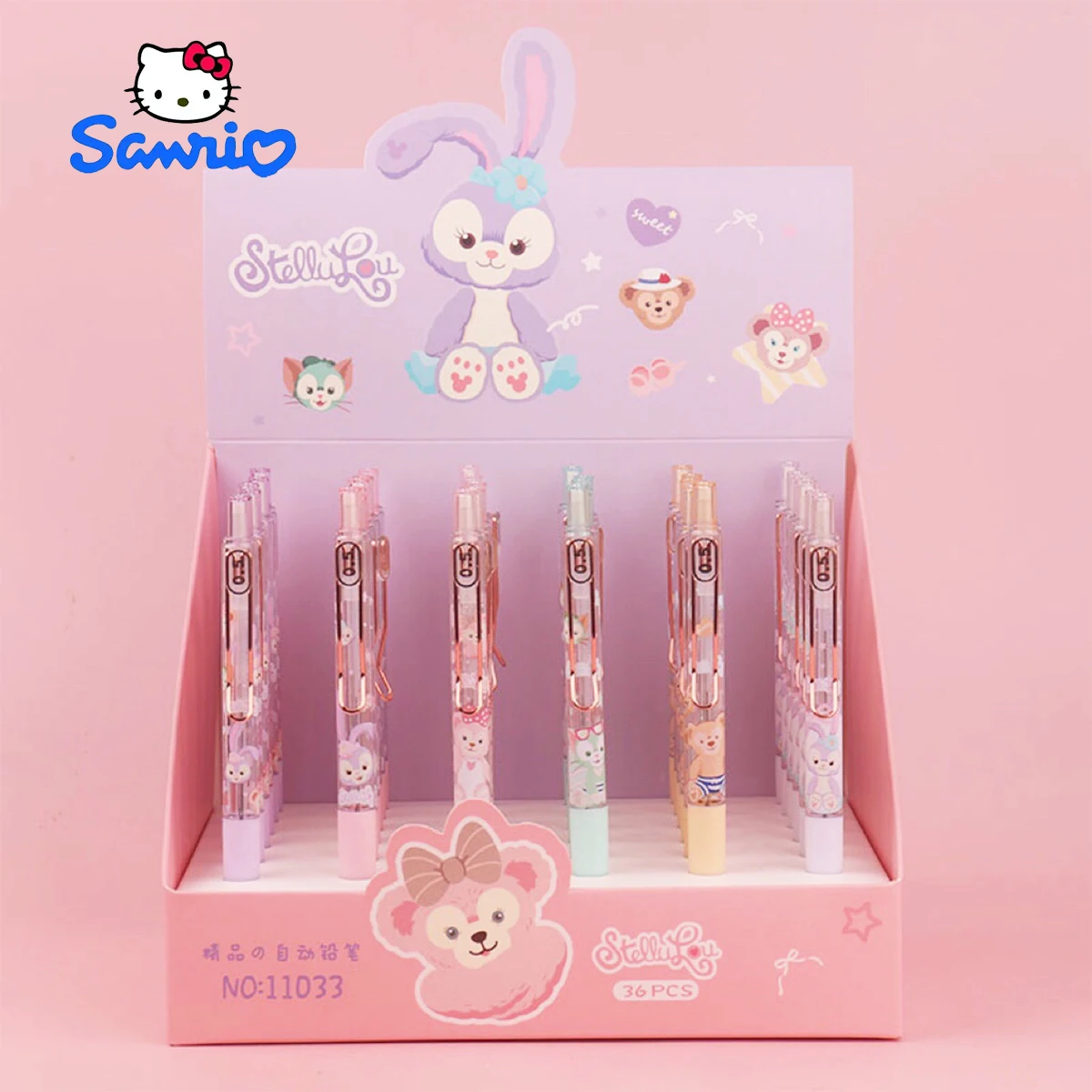 

Disney Stella Lou Automatic Pencil Cute Cartoon Girl Heart Beautiful Pencil 0.5mm Black Neutral Pen Learning Stationery Boy Gift