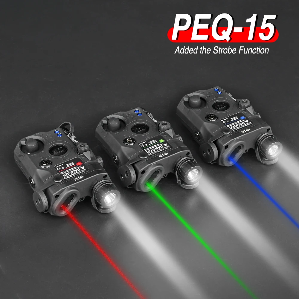 WADSN UHP PEQ 15 PEQ-15 Green IR Laser Tactical Weapon White Flashlight Red Dot Ray Strobe Fit 20mm Picatinny Rail Battery Box