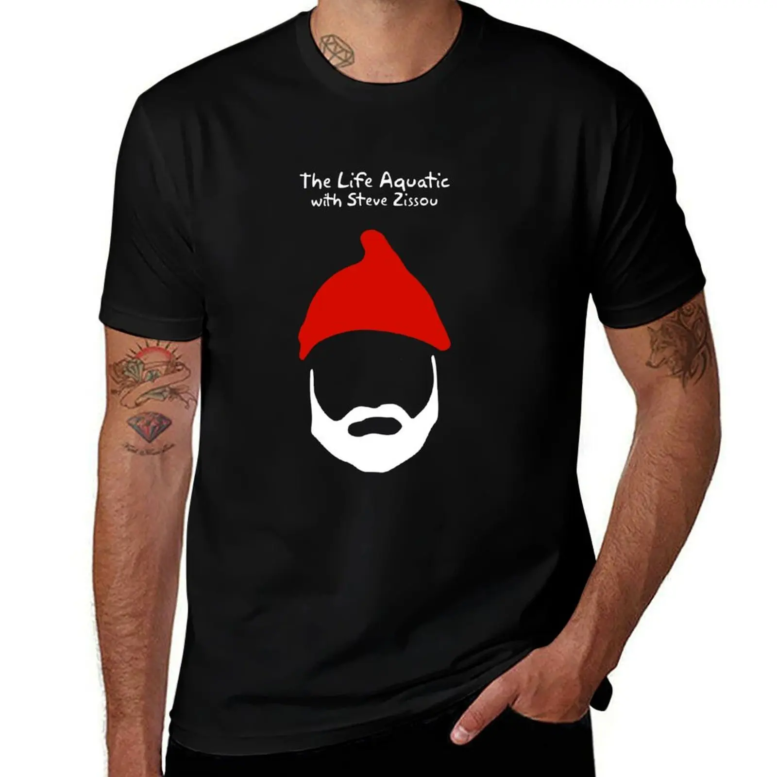 Фото Футболка The Life Aquatic with Steve Zissou, большая и высокая футболка с короткими рукавами №1