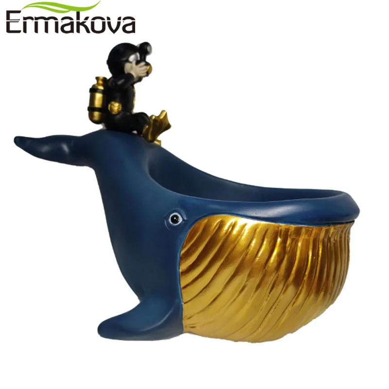 

Нордическая креативная фигурка дельфина ERMAKOVA для хранения, статуя Кита, офисное украшение, аксессуары для домашнего декора, крыльцо, животн...