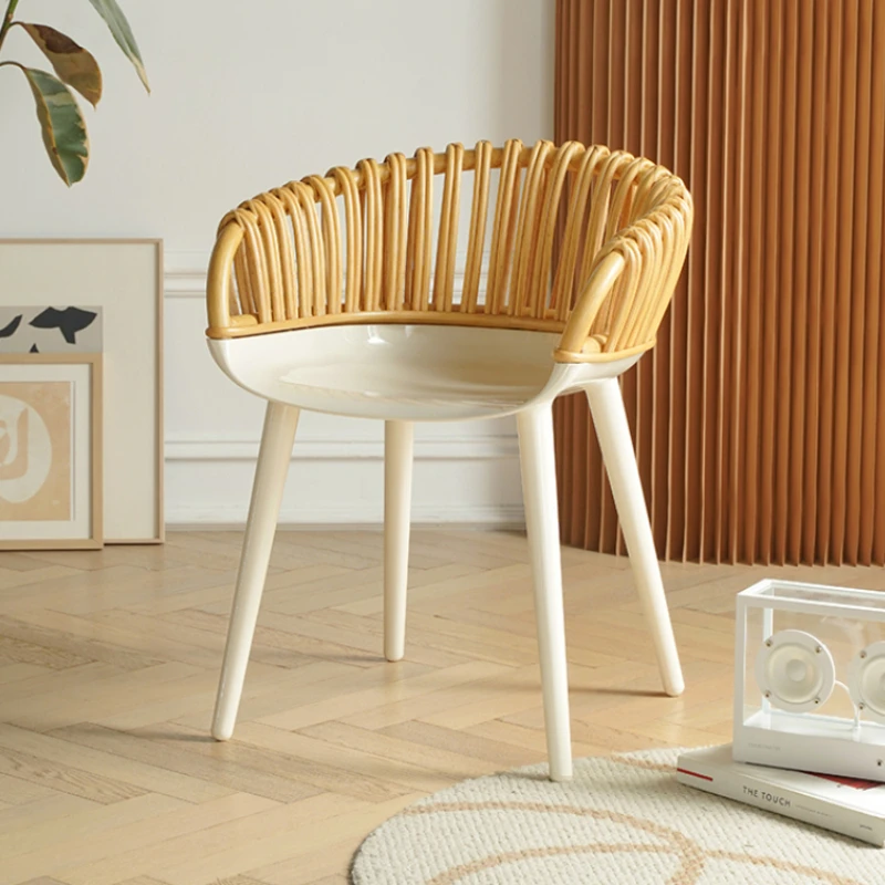 Rattan Accent Outdoor Plastic Office Chair Balcony Nordic Chaise Jardin Outdoor Furniture Wk50gc