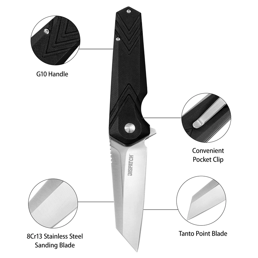 Складной карманный нож с 8Cr из нержавеющей стали шлифовальное лезвие Ручка G10 для
