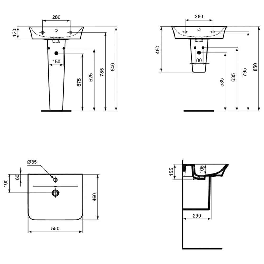 Колонна для раковины Ideal Standard CONNECT AIR E074901 белый |