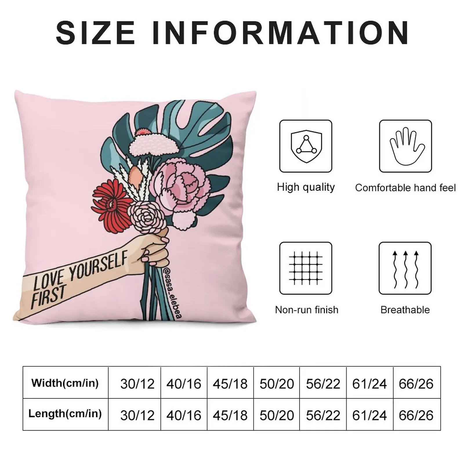 Роскошные диванные подушки Love yourself first от Sasa elebea