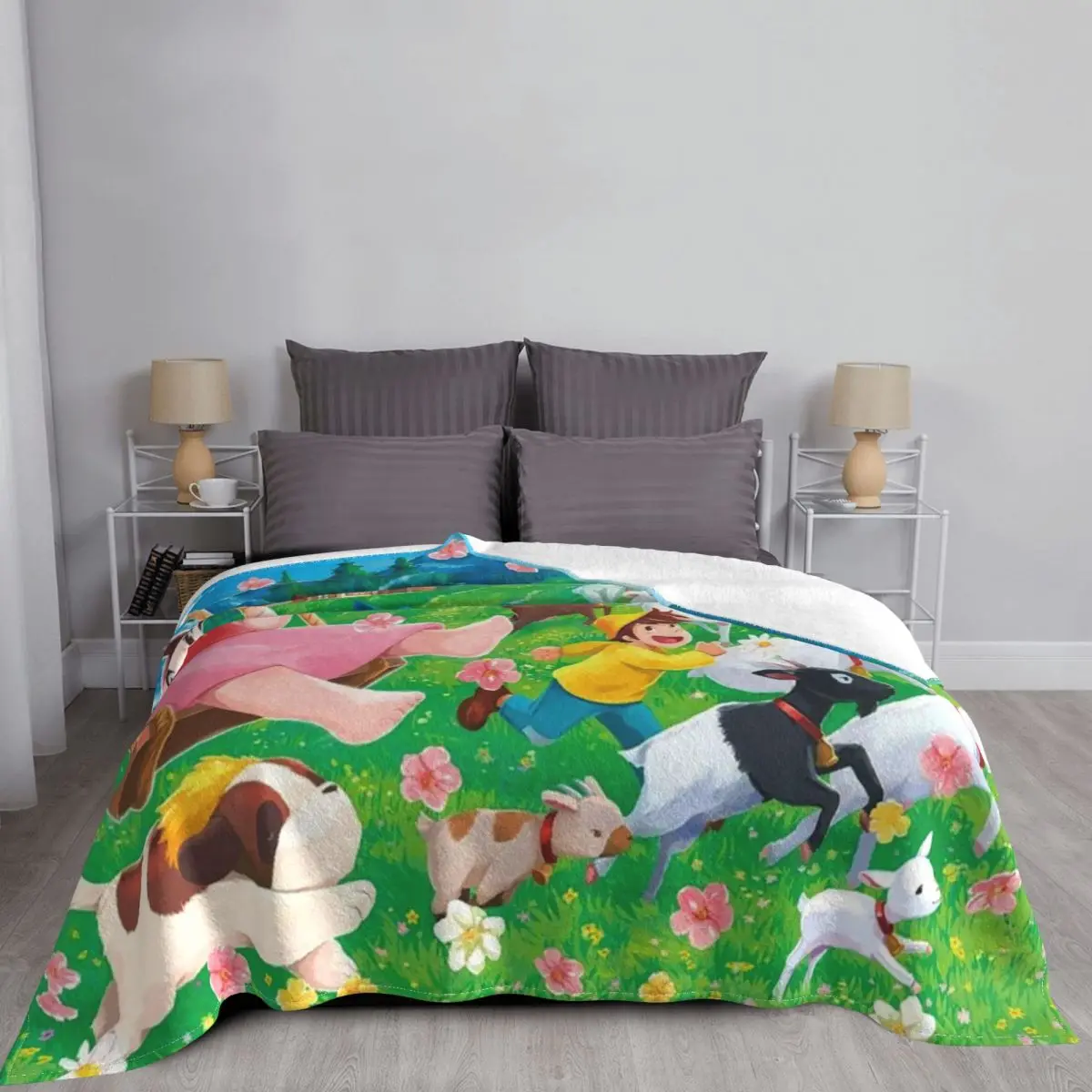 Бархатные Одеяла Heidi из аниме Девочка Альп теплые одеяла с мультяшным рисунком