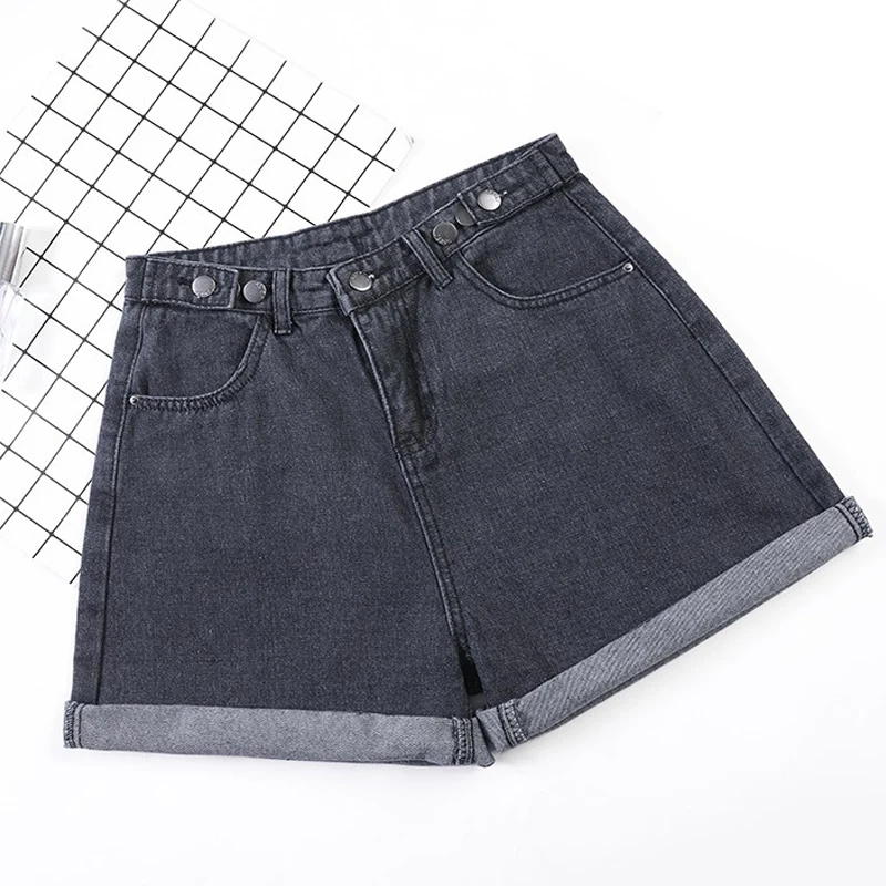 Shorts Women Chic All-match Korean Casual Basic Simple Harajuku Teens Denim Short Trouser Basic Loose Wide-leg Womens Clothing