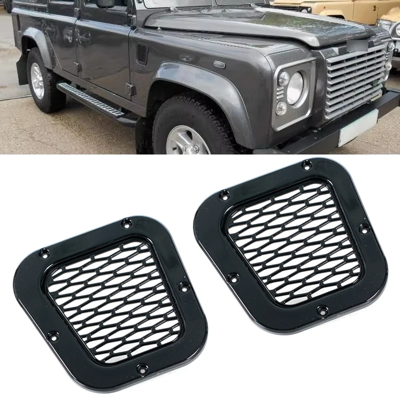 

1 пара боковых вентиляционных решеток крыла для Land Rover Defender 2004 2005 2006 2007-2019, декоративные наклейки на решетку бокового крыла автомобиля