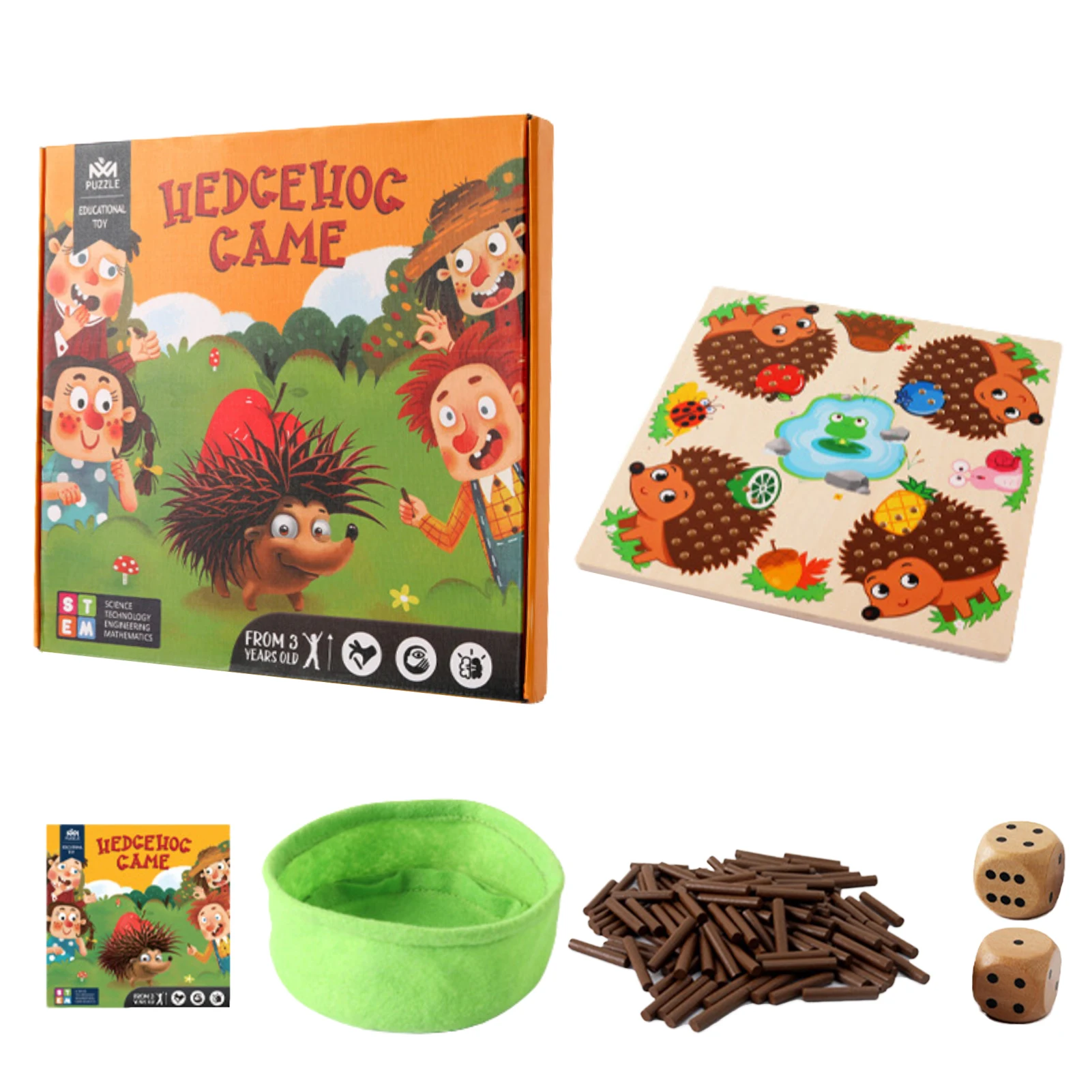 

2022 Wood Hedgehog Stick Game Fun Matching Board Game Educational Fun Counting Toy For Toddlers Kids Babies Early Learning