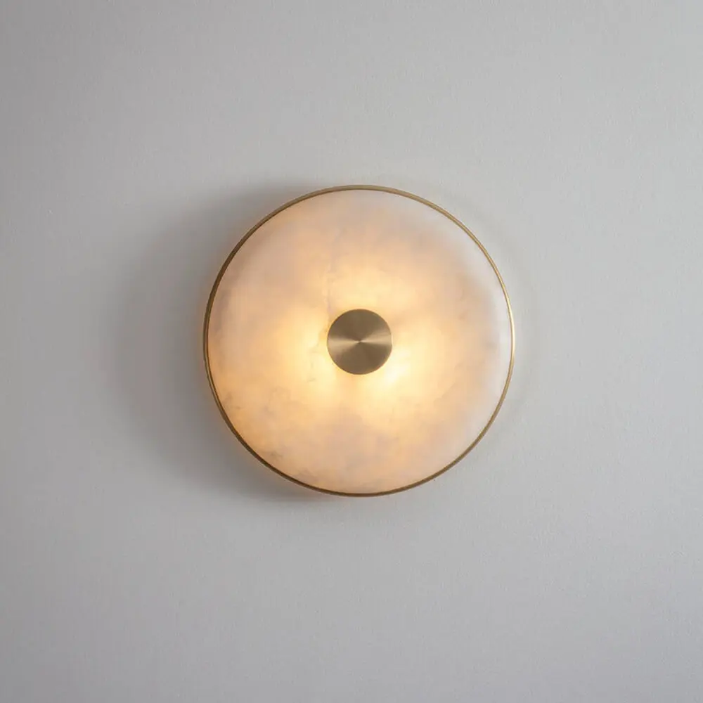 

Nordic Modern Wall Light Indoor Living Room Bedroom Corridor Decoration Lighting Round Luxury Led Alabaster Wall Lamp