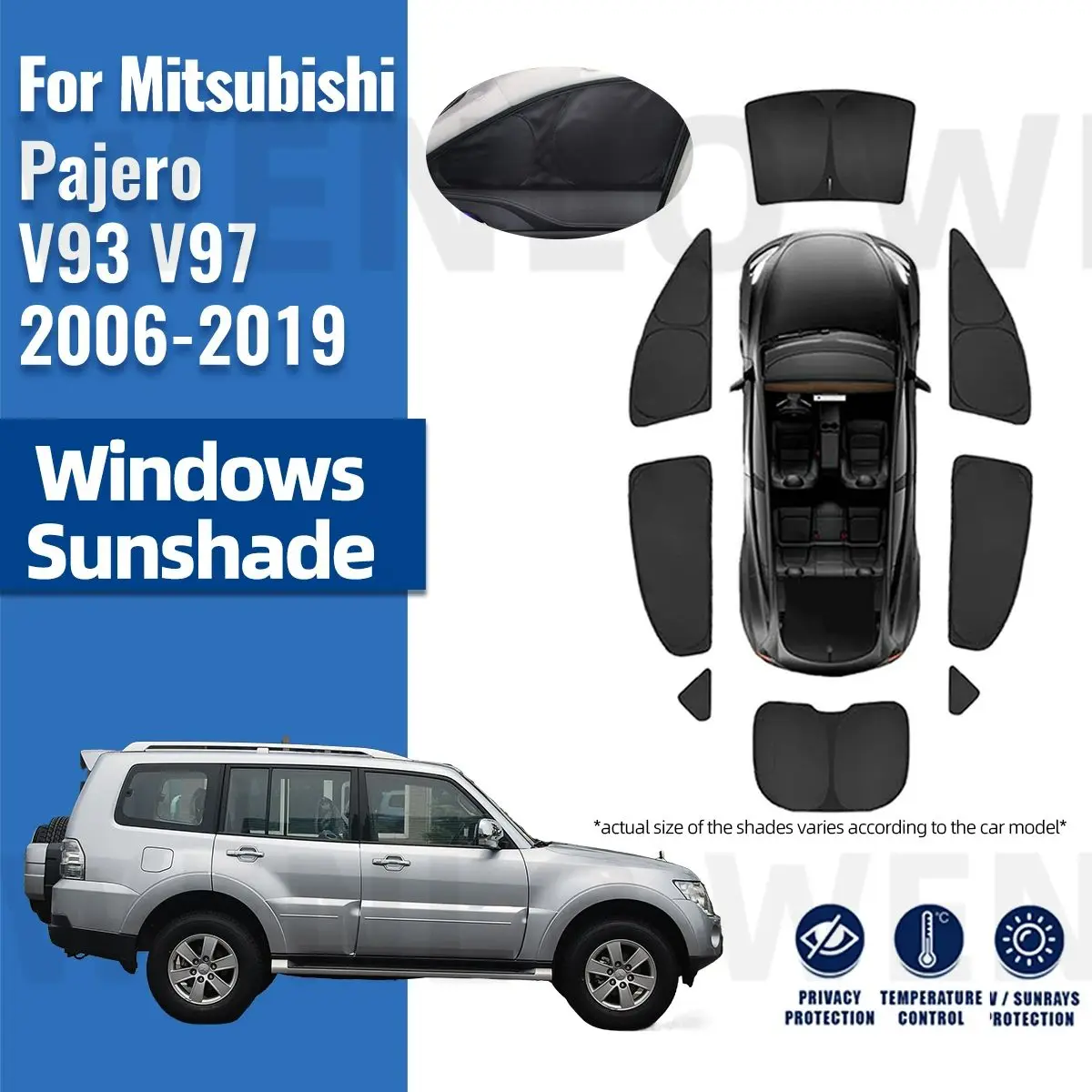 Для Mitsubishi Pajero V93 V97 2006-2019 полное покрытие автомобильный солнцезащитный козырек