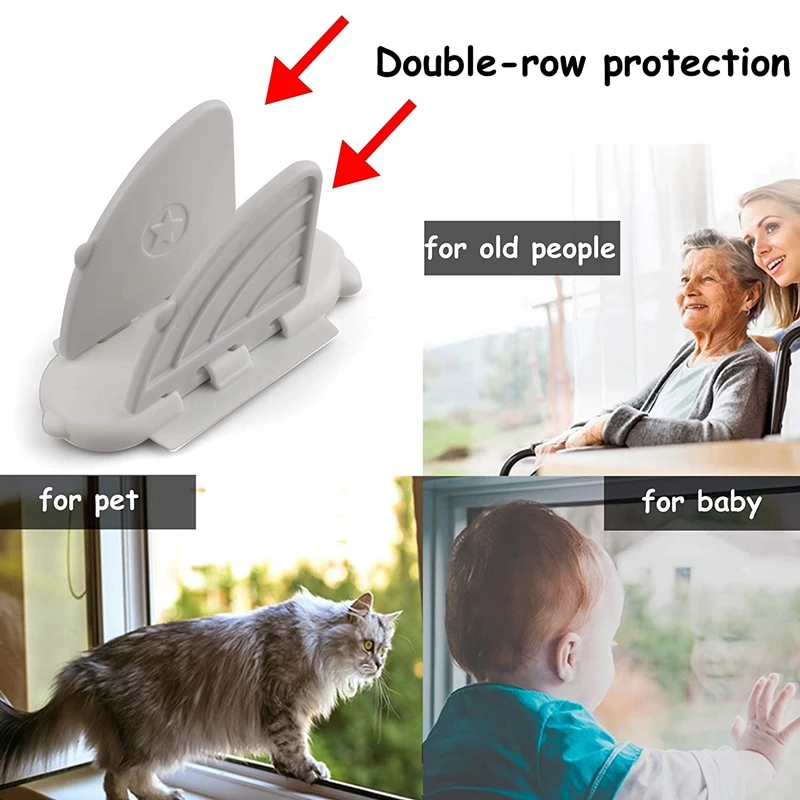 Promotion! 6 Pack Window Locks Sliding Lock Child Security Super Adhesive No Drills Screws For Baby Proof Doors Clo |