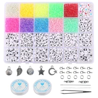glass seed beads for jewelry making letter beads kit for diy bracelet necklace earrings craft childrens beaded set accessories