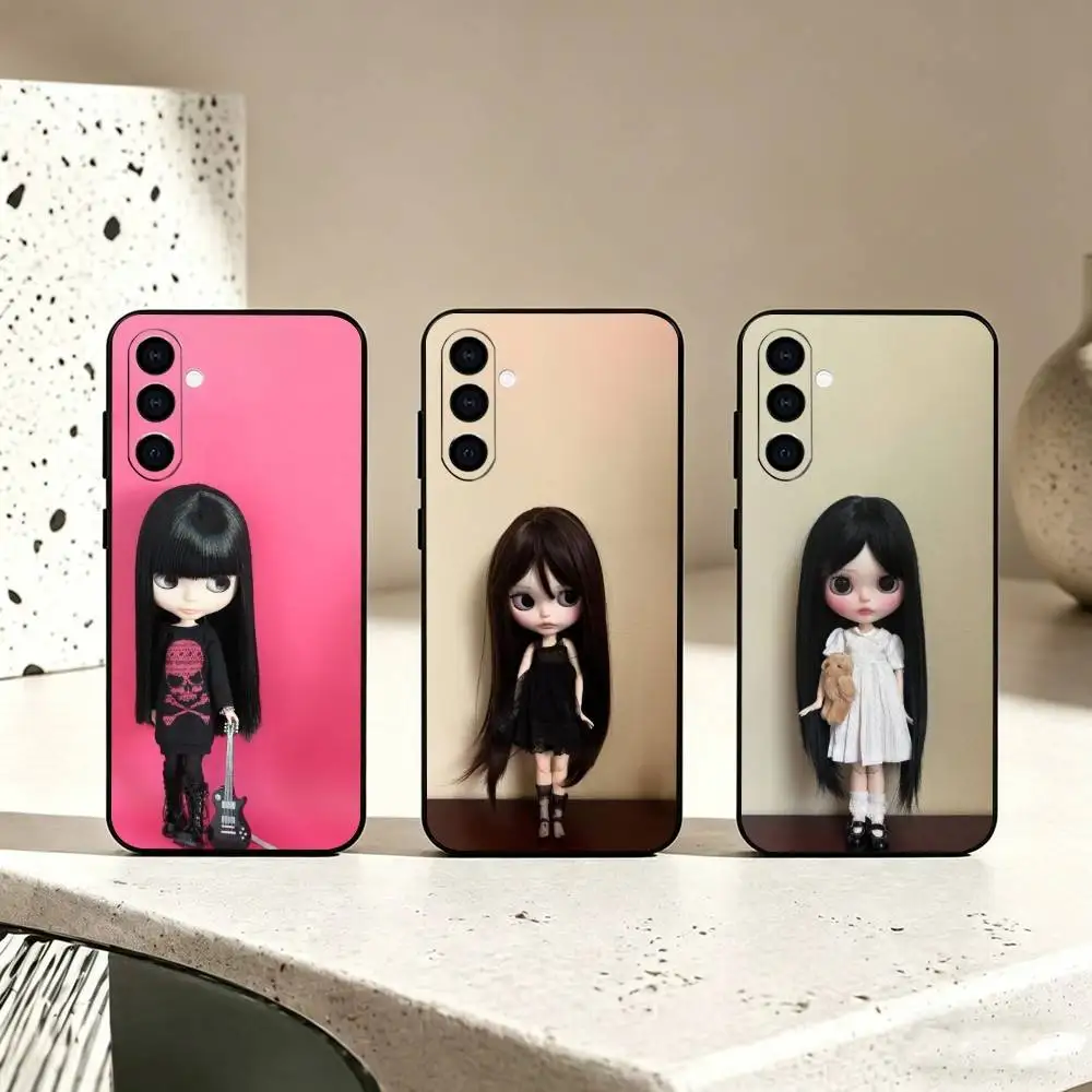 Фото Модный милый чехол для телефона D-Doll B-Blythe для Samsung Galaxy A73, A72, A71, A70, A53, A52, A51, мягкий силиконовый черный чехол №1