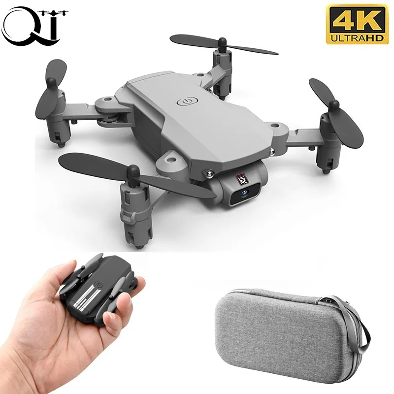 QJ New Mini Drone 4K 1080P HD Camera WiFi Fpv Air Pressure Altitude Hold Black And Gray Foldable Quadcopter RC Dron Toy