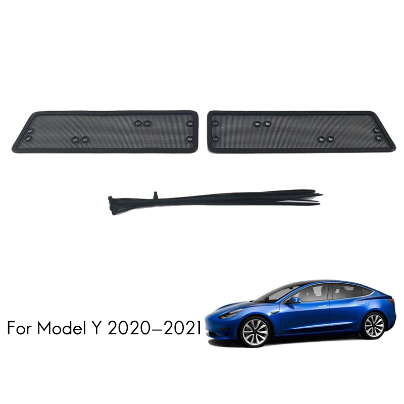 

Front Insect Net Car Screenning Grill Grille Mesh Protection Cover Trim Accessories For Tesla Model Y 2021