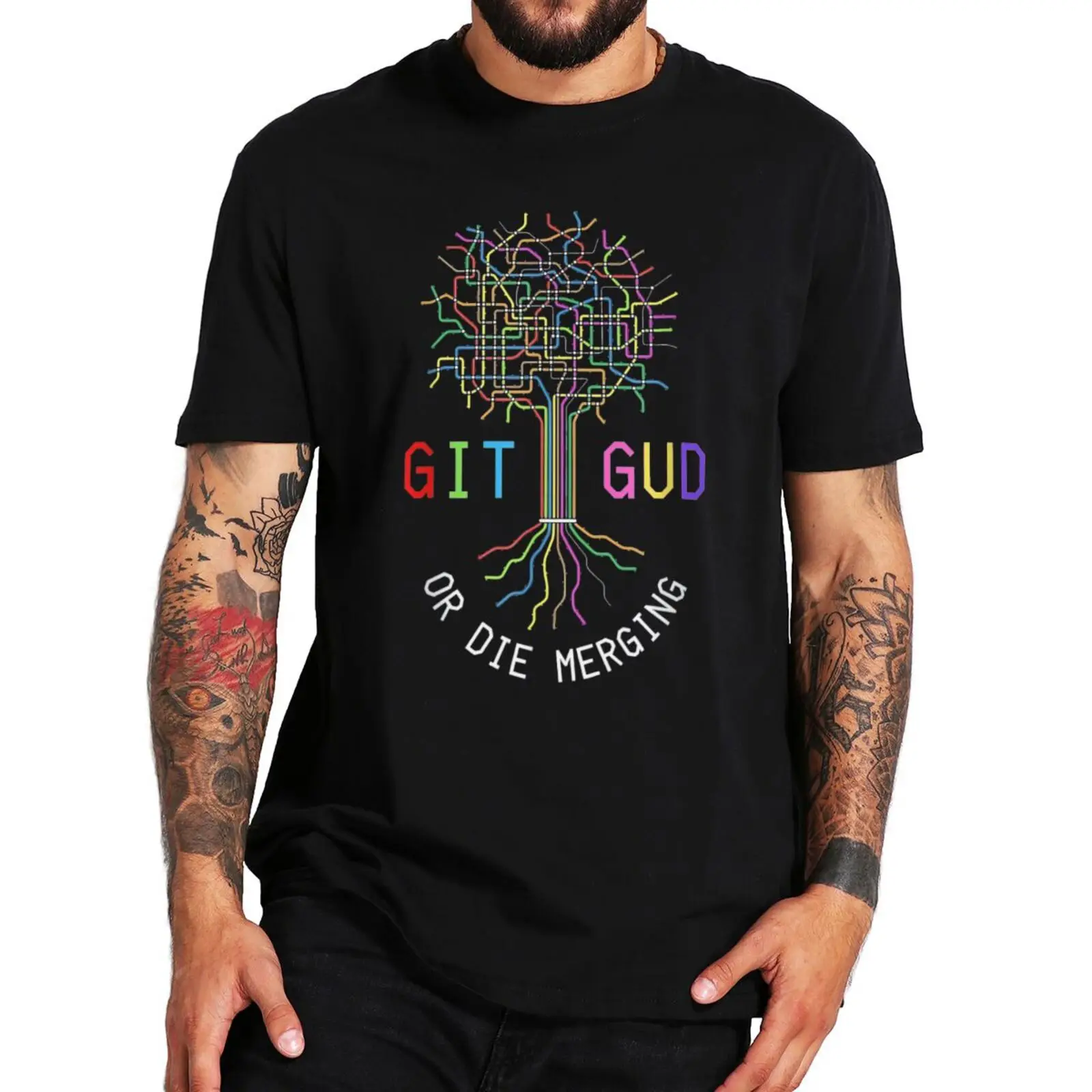 

Git Gud Funny Source Code Repository Design T Shirt Computer Geek Nerd Men's Tshirts For Programmers 100% Cotton T-Shirt