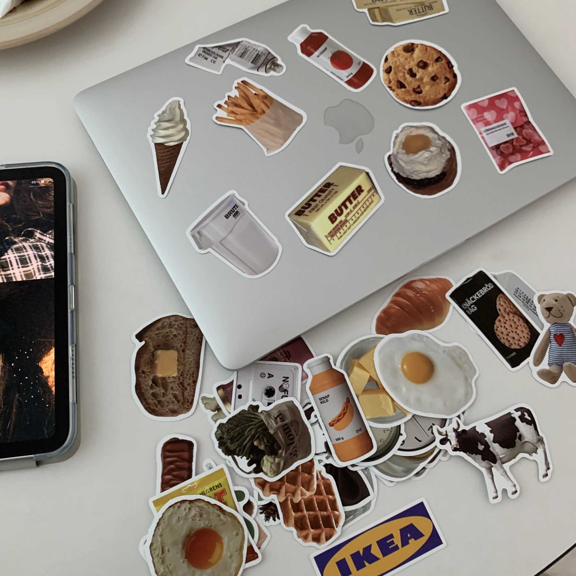 

50Pcs/Lot Retro Phone Laptop Car Stickers Self Adhesive Notebook Scrapbooking Decal Decorative Student Album Sticker Stationery