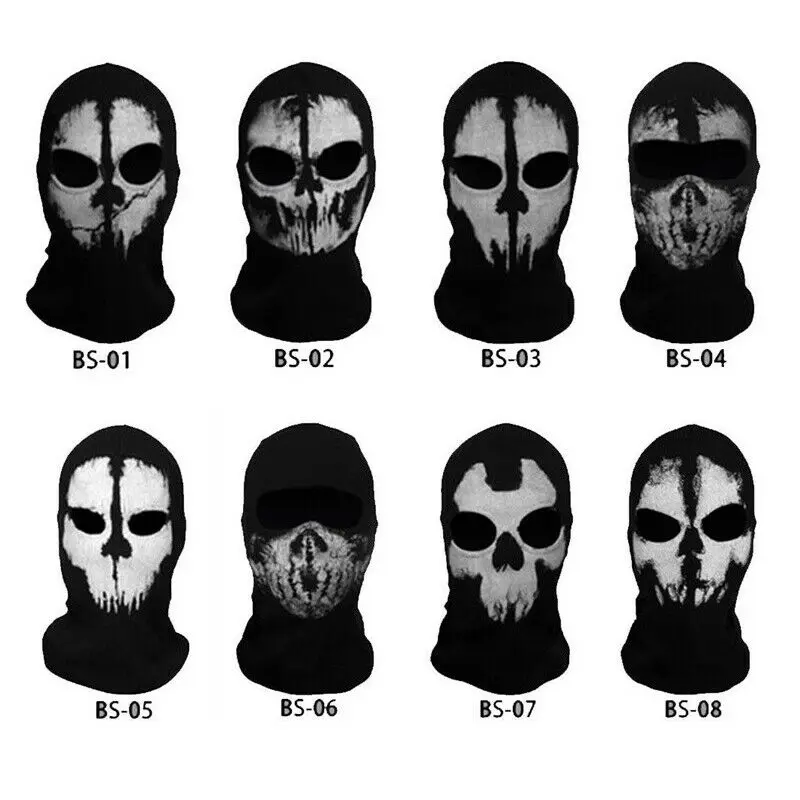 

Тактический головной убор с принтом призраков хлопковые чулки Балаклава маска шапочки для Хэллоуина боевая игра косплей CS player головной убо...