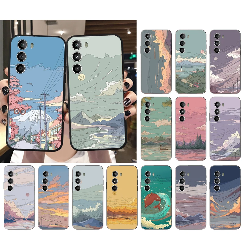 

Anime Scenery Sky Landscape Phone Case for Moto G72 G13 G32 G53 G41 G31 G23 G22 G60 G52 G100 G200 GStylus G30 G10 G20 G50 G Pure