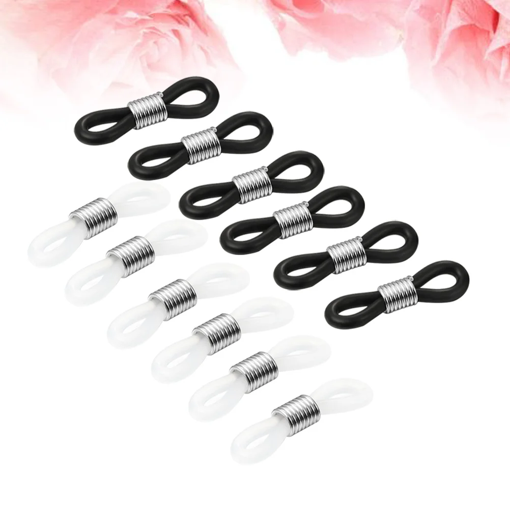 

12PCS Eyeglasses Chain Connector Eyeglasses Chain Ends Connector Silicone End Connectors Eyeglass Connectors Ring for Glasses