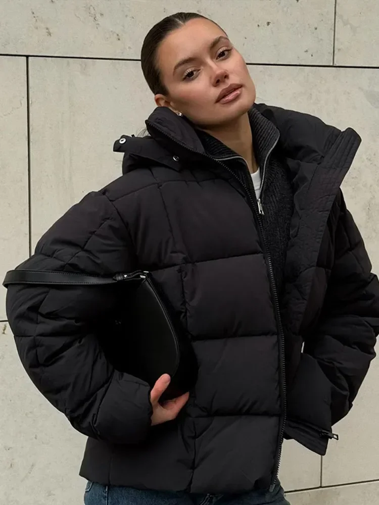 Новые модные толстые теплые хлопковые пальто с капюшоном для женщин