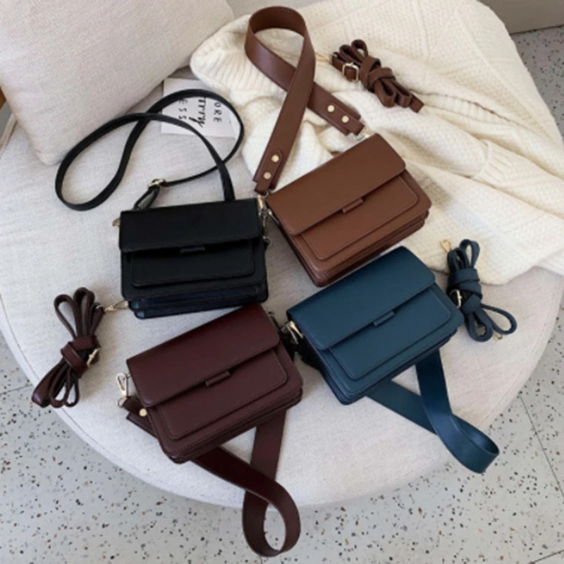 

Lightweight PU Leather Flap Bags For Women Summer Lady Shoulder Handbag Simple Female Daily Flap Crossbody Bag