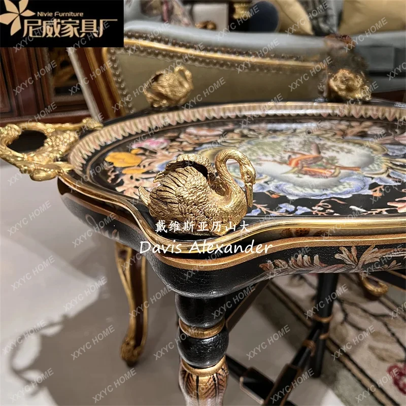 фарфоровый угловой столик медный с фарфором неоклассический небольшой