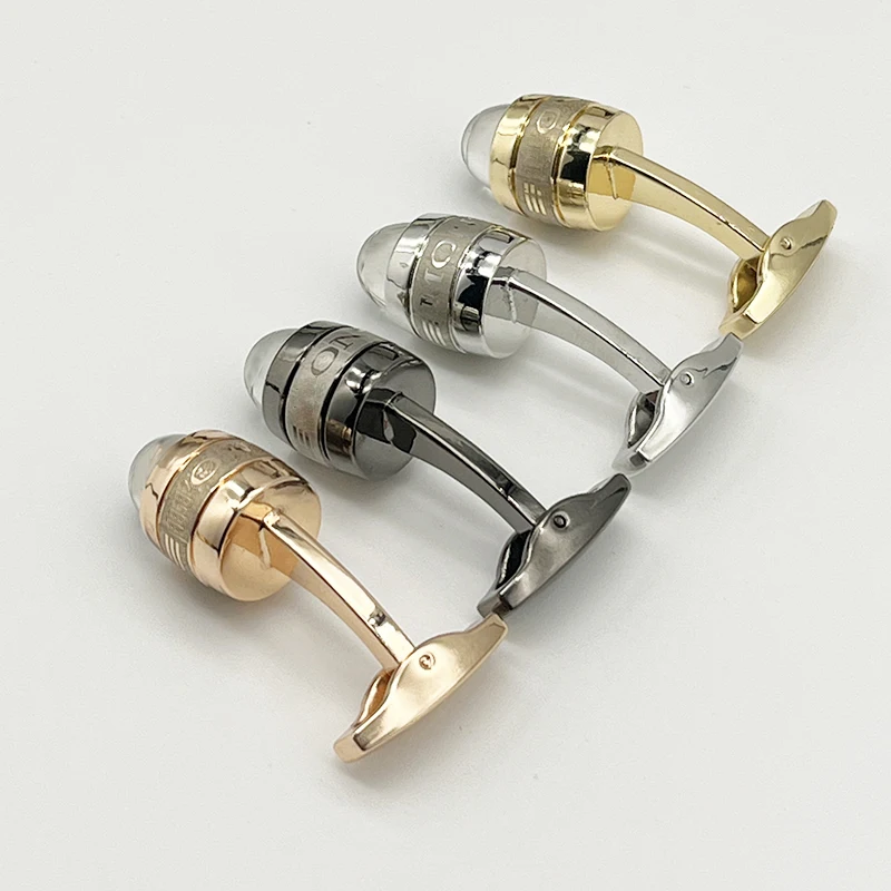 LAN Luxury MB Cufflinks Designer French Shirt Cuff Link For Men Crystal Head Style Four Colors High Quality Gift M01