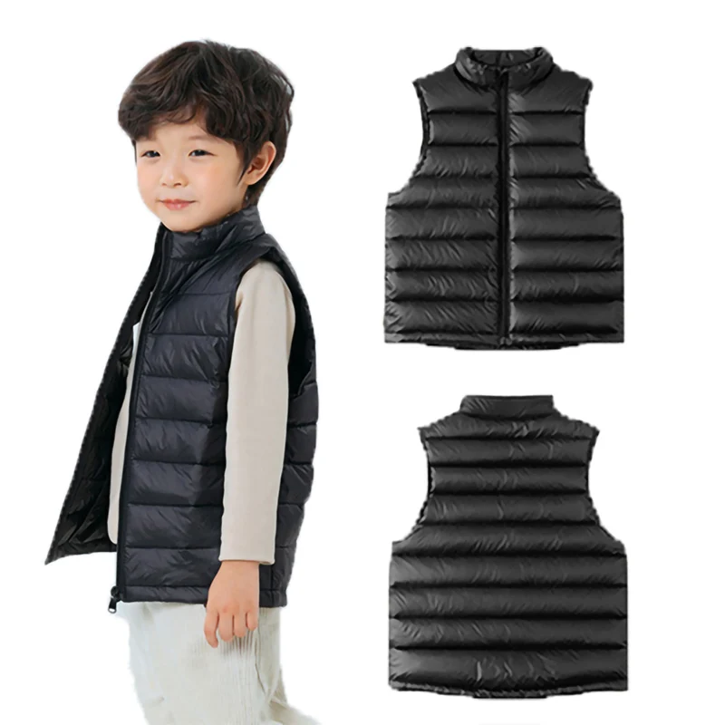 

Kids Winter Vests Solid Color White Duck Down Warm Thermal Girls Coat Boys Waistcoat 2023 Children's Outfits Kids Clothes Jacket