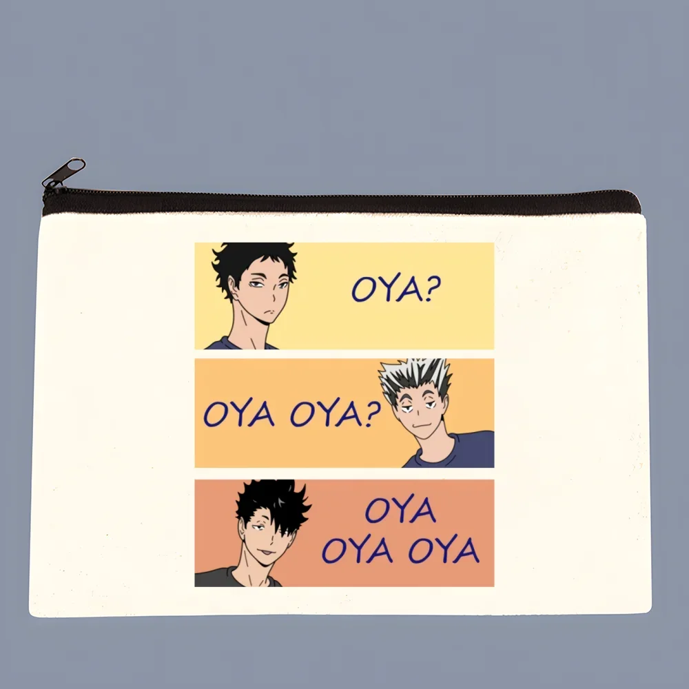 Холщовая Сумка для волейбола с аниме Oya Haikyuu манга Shoyo Kuroo Bokuto сумка-клатч на молнии