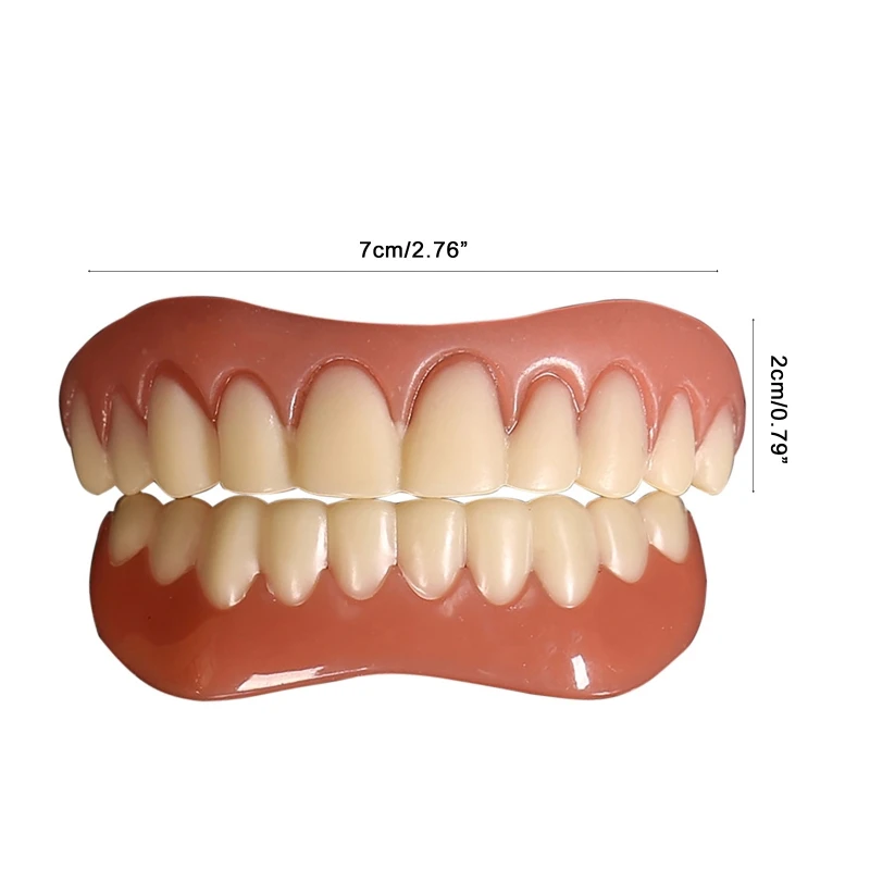 False Teeth Silicone Upper Lower Veneers Perfect Laugh Veneers Dentures Paste Fake Teeth Braces for Tooth Oral Hygiene Tools
