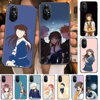 fruits basket clear phone case for huawei honor 20 10 9 8a 7 5t x pro lite 5g black etui coque hoesjes comic fash design