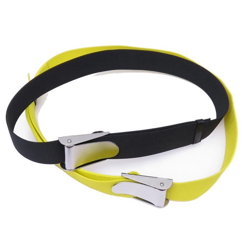 

2 Pcs 1.8M Adjustable Scuba Diving Weight Belt Webbing Strap Stainless Steel Buckle Equipments,Black & Yellow