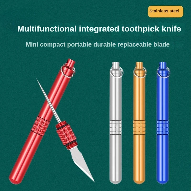 

Titanium Alloy Retractable Toothpick Comprehensive Self-defense Weapon High-tech Concealed Weapon Small Portable Outdoor Tool