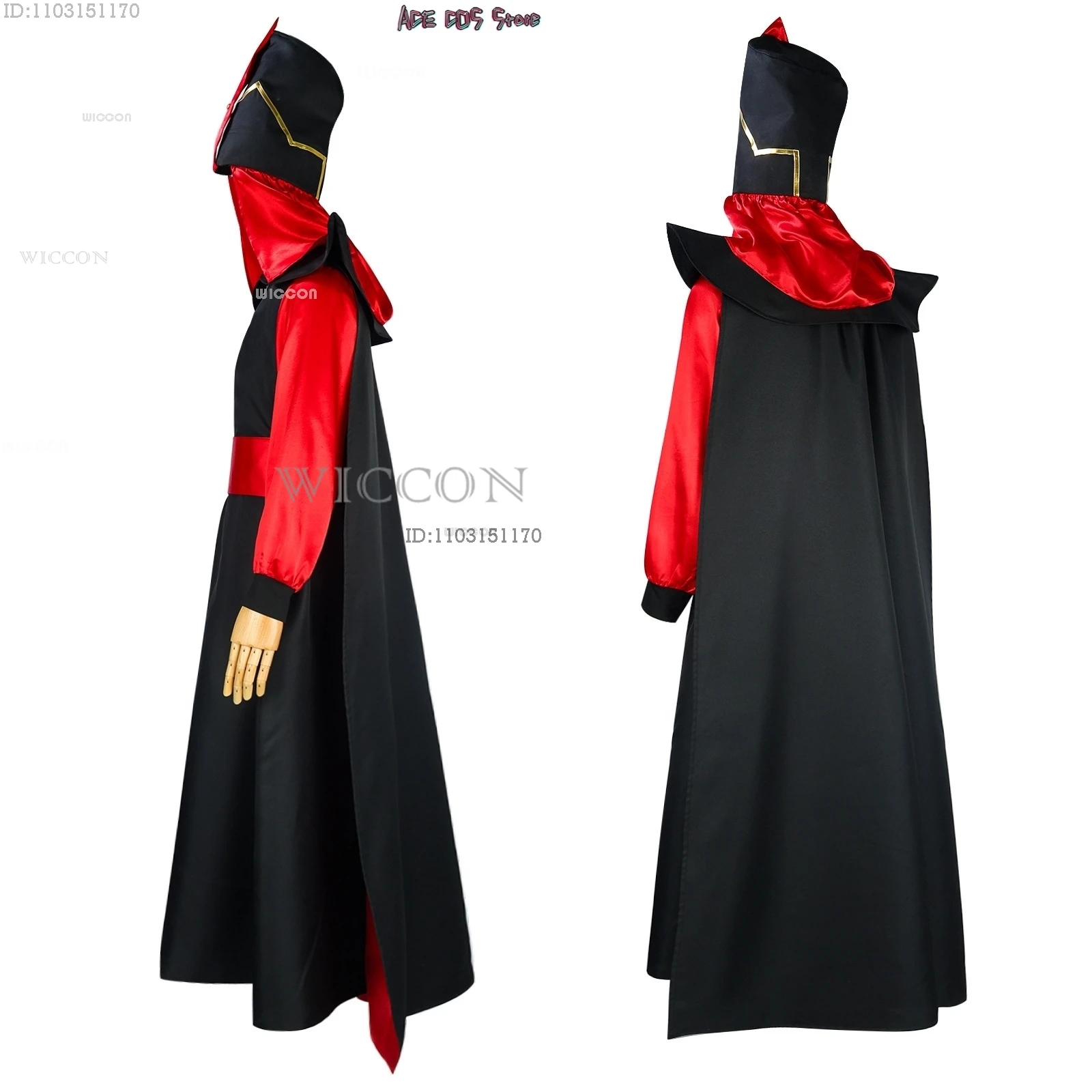 Anime Movie Fairytale Sorcerer Jafar Cosplay Costume Arab Outfits Set Halloween Fancy Suit Party Hat Villian Beard Roleplay