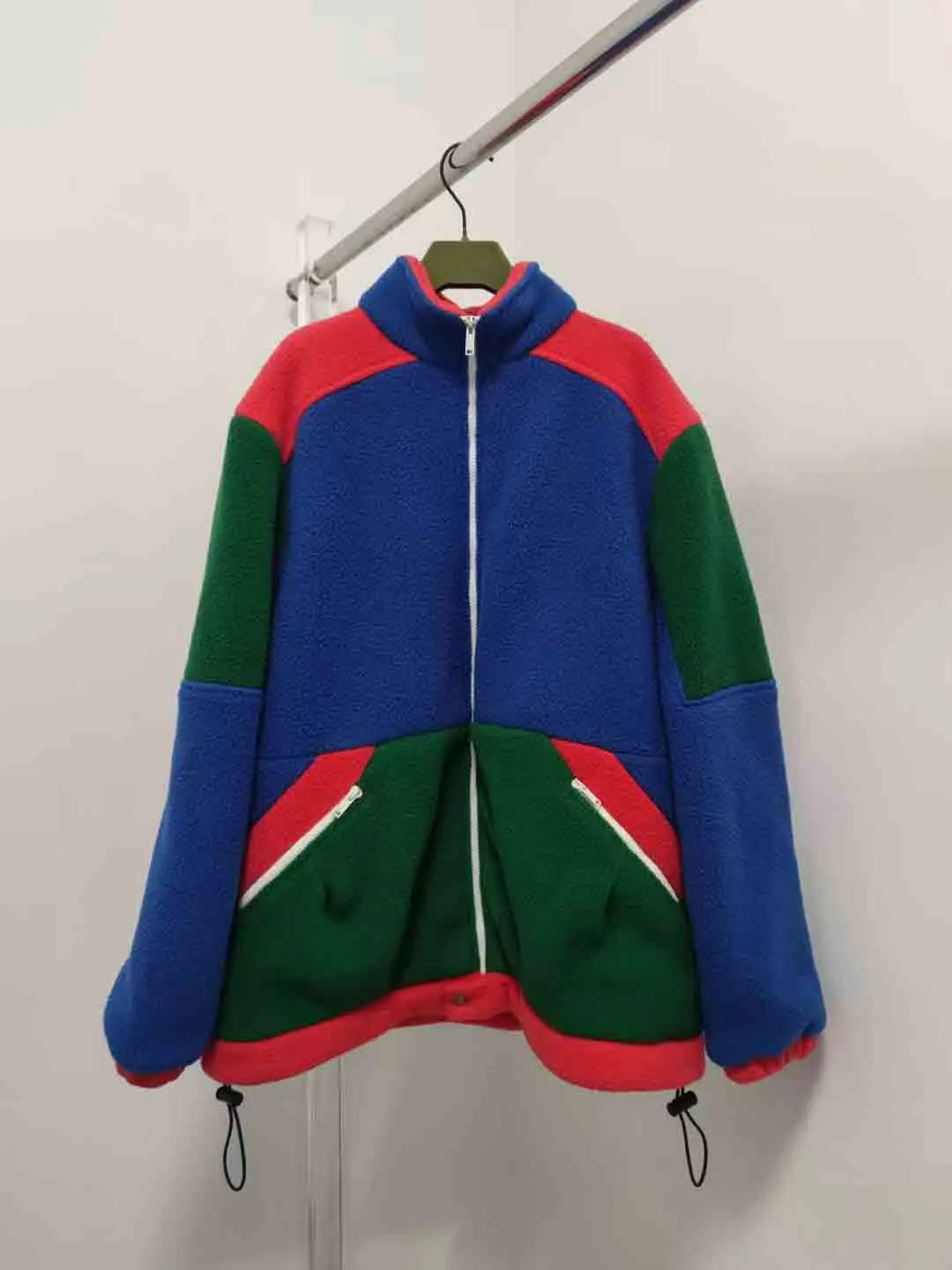 

PRE-SALE 2022 New Luxury Color Blocking Jacket Men Women Fleeces Zipper Jackets Coats Oversized Streetwear HipHop Fleece Jacket
