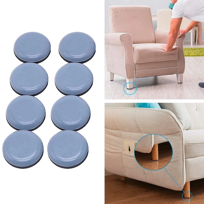 

25mm Furniture Glides Self Adhesive Chair Leg PTFE Sliders for Furniture Easy Movers (Round)