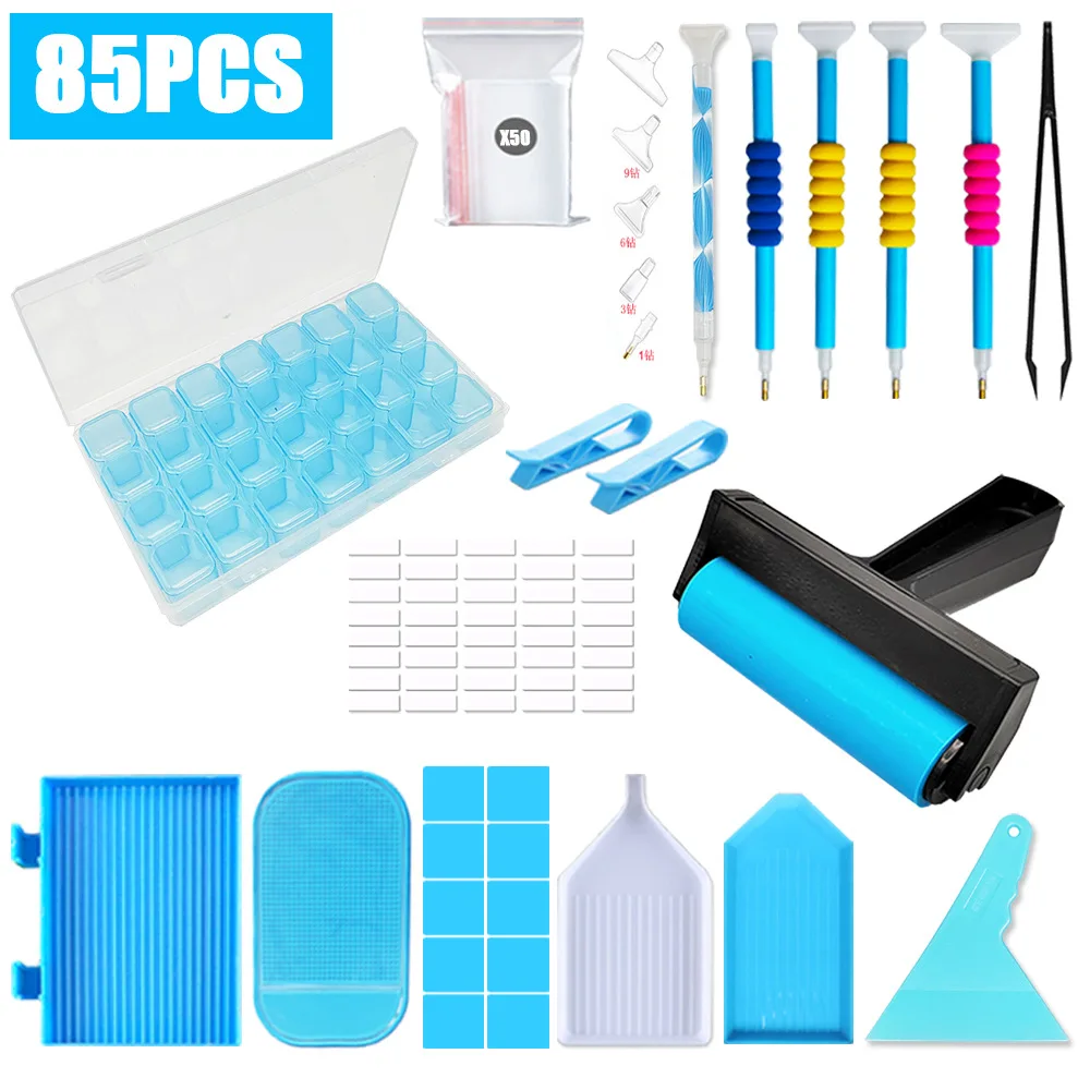 

Resin Diamond Painting Pen Alloy Replacement Pen Heads Multi Placers Point Drill Pens Diamond Painting Mat Glue Clay Tray Set