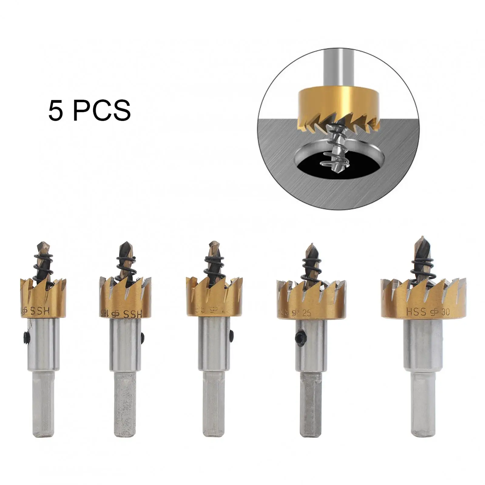 Набор корончатых сверел M35 из быстрорежущей стали с титановым покрытием, 5 шт., набор для открывания отверстий, 16 мм, 18,5 мм, 20 мм, 25 мм, 30 мм