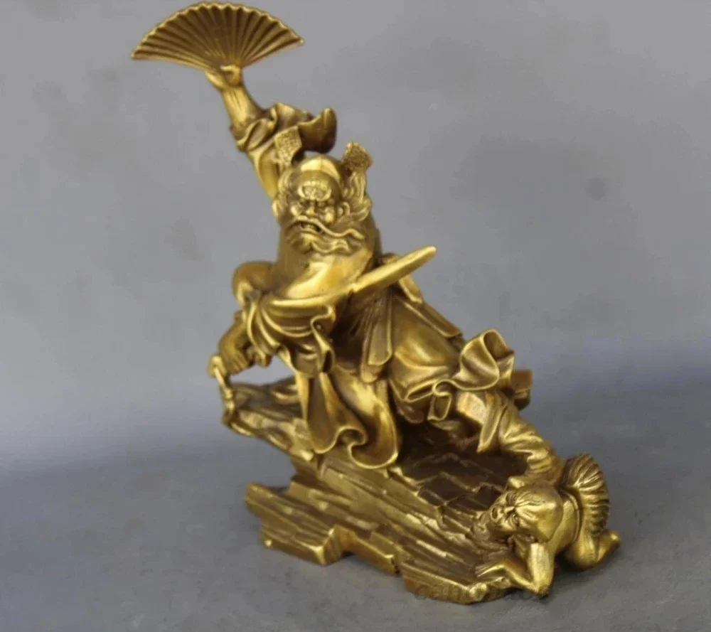 Китайский медный миф Бессмертный Чжун Куй ЧунКуй Бог Ловить Статуя Демона