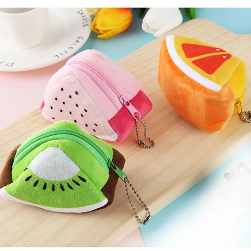 Fruit Coin Wallet Multi-function Data Cable Charger Pocket Bag Zipper Pocket Portable Portomonee Vrouwen  Headphone Bag
