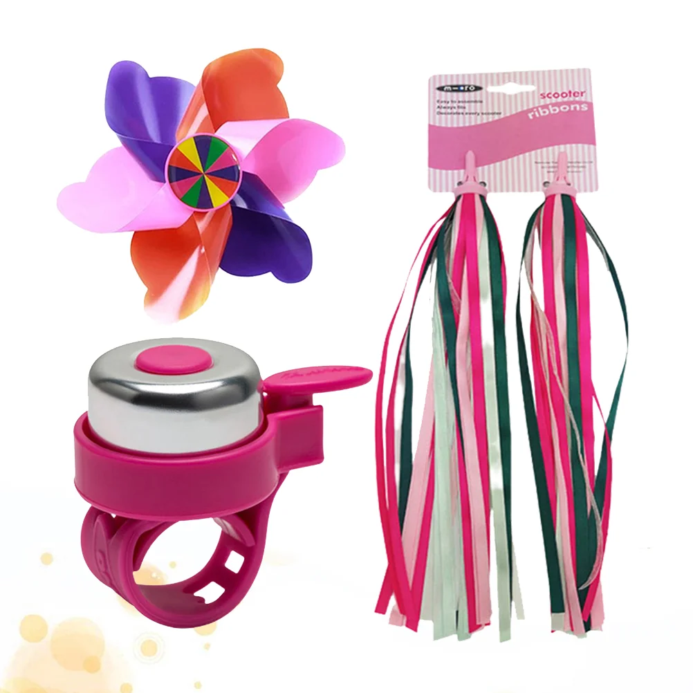 

Bike Handlebar Kids Bell Pinwheel Tassels Decoration Pinweel Accessories Girls Ringstreamers Tassel Ribbons