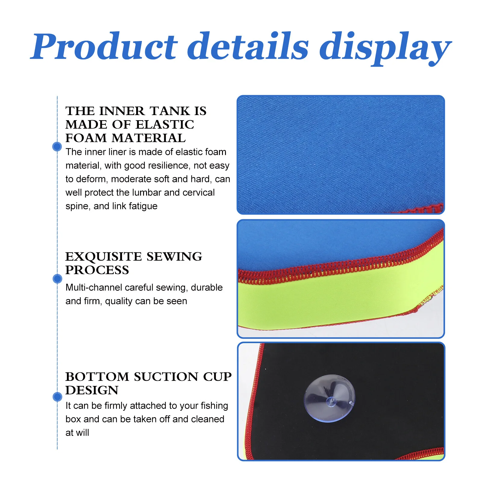 

Seat Cushion Comfortable Thicken Canoe Foam Seat Cushions Seat Cushion Pad with Suction Cups for Kayaking Fishing Camping
