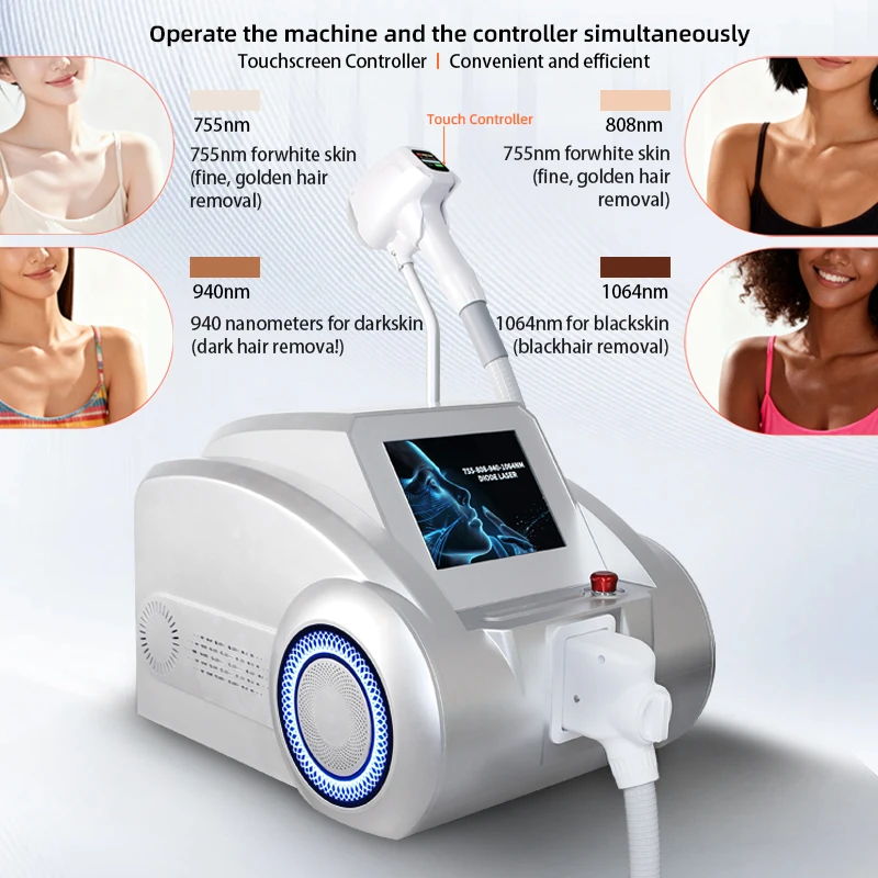 Фото Профессиональный диодный лазер для удаления волос с охлаждением Ice Point (755, 808, 940, 1064 нм), неинвазивный, безболезненный, подходит для всех типов кожи №2