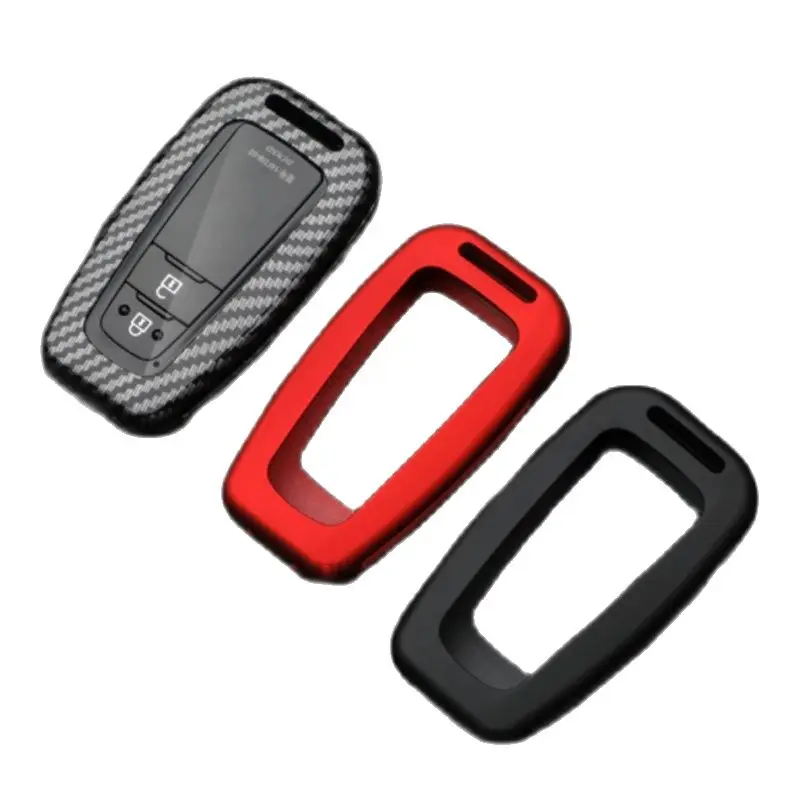 

For TOYOTA RAV4 XA50 2020-2022 2023 Ignition Key Case Shell Black carbon fiber red Key Chain Specialized Keychain Set Car