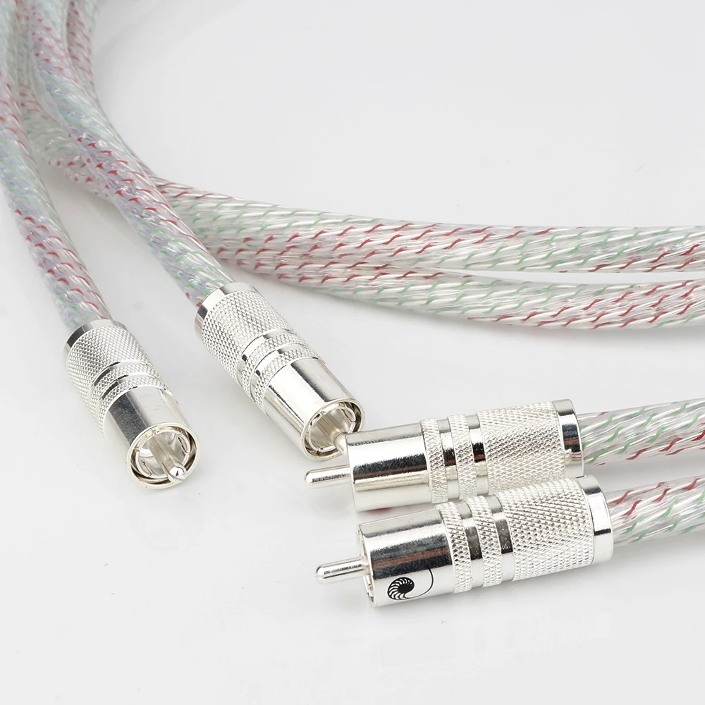 

Pair Nordost Valhalla Series 7N Silver Plated HIFI Stereo RCA Cable Hi-Fi Audio 2RCA to 2RCA Interconnet Cable