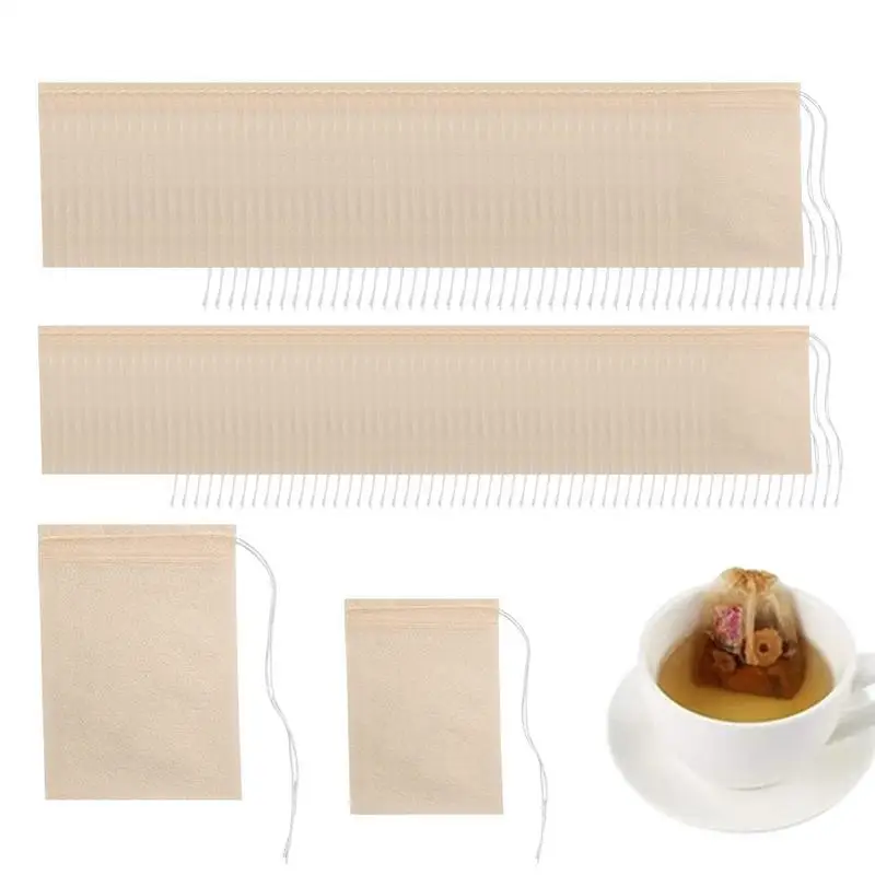 

Empty Tea Bags Tea Infuser with Drawstring Disposable and Spice Filters Teabags tea and coffee filters paper Accessories