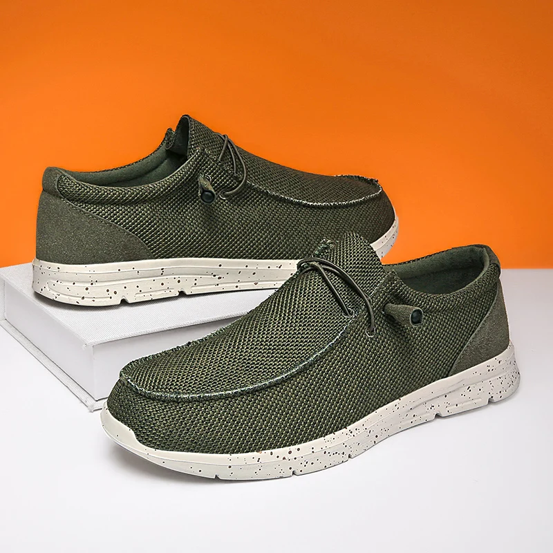 

Мужская обувь, дышащие холщовые кроссовки, мужская летняя обувь из вискозной ткани, Повседневные Легкие кроссовки для прогулок и занятий сп...